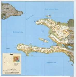 Map of Haiti Framed Dry Erase Map