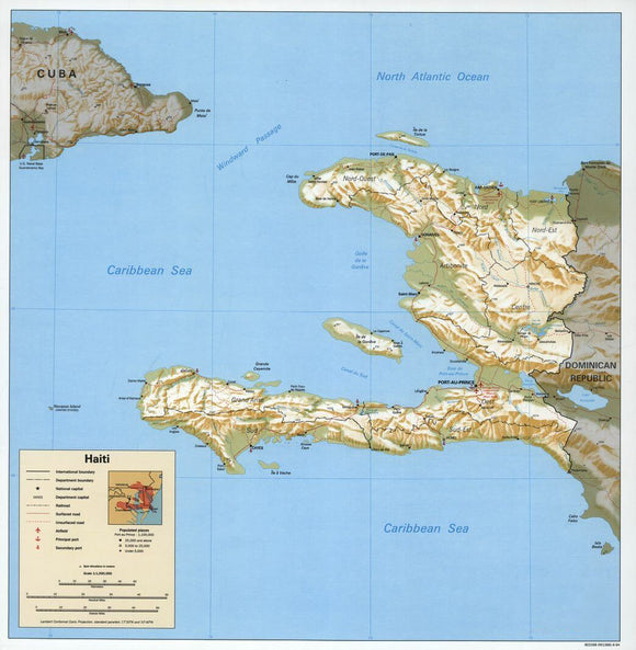 Map of Haiti Framed Dry Erase Map