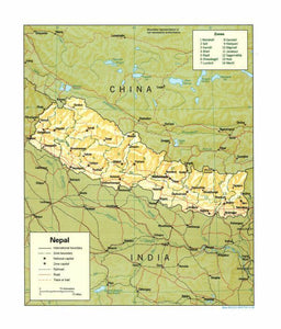 Map of Nepal Framed Push Pin Map