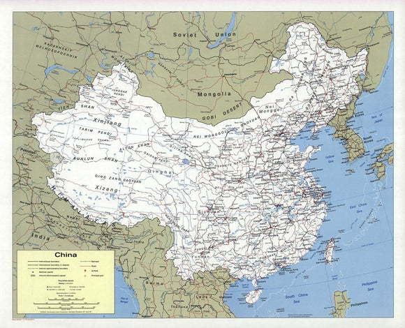 Map of China Framed Push Pin Map