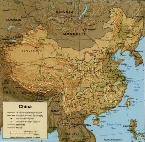 Map of China Framed Push Pin Map