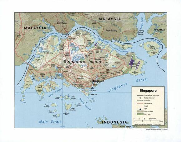 Map of Singapore Framed Dry Erase Map