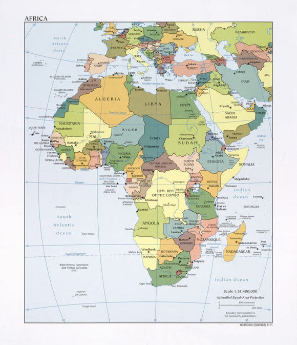 Map of Africa Framed Dry Erase Map