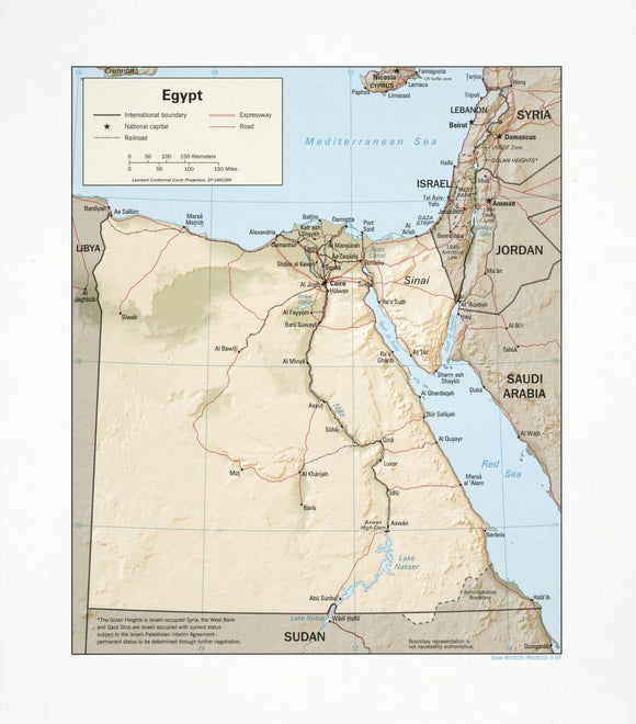 Map of Egypt Framed Push Pin Map