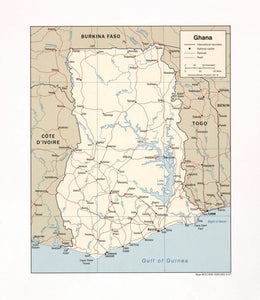 Map of Ghana Framed Dry Erase Map