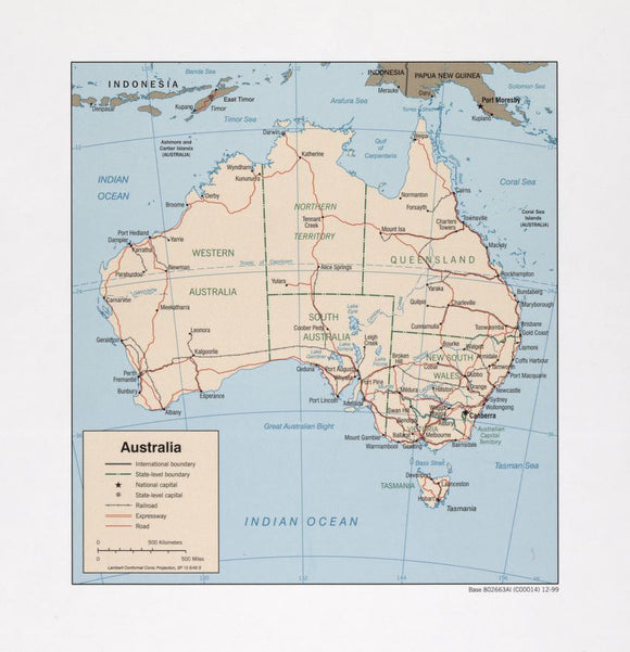 Map of Australia Framed Dry Erase Map