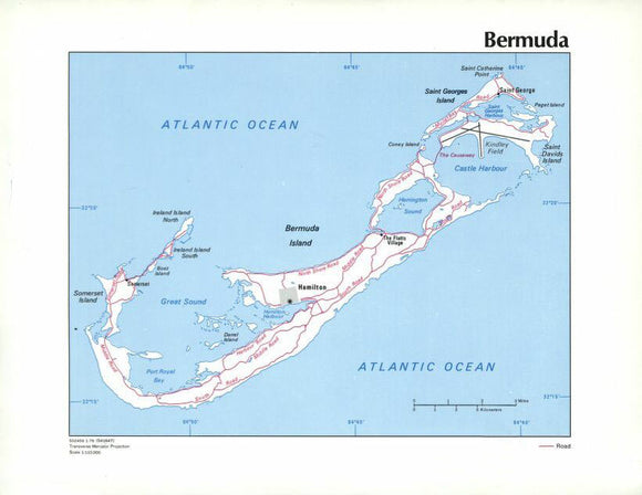 Map of Bermuda Framed Dry Erase Map