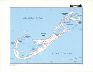 Map of Bermuda Framed Push Pin Map