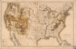 Map of the United States showing progress in preparation and engraving of topographic maps Framed Push Pin Map