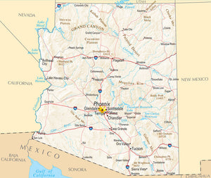 Map of Arizona AZ - Reference Map