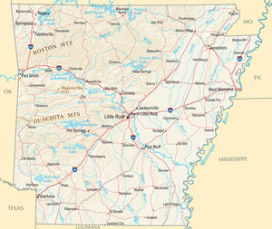 Map of Arkansas AR - Reference Map