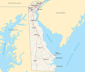 Map of Delaware DE - Reference Map