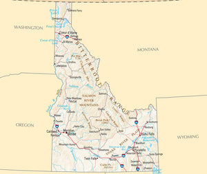 Map of Idaho ID - Reference Map