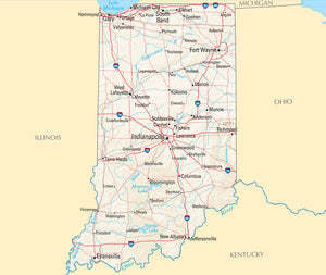 Map of Indiana IN - Reference Map