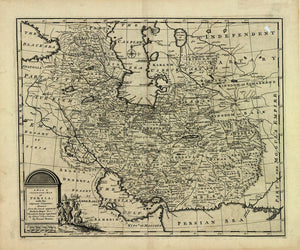 Vintage Map of Persia, with the adjacent countries, 1747