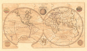 Vintage Map of the World, 1800