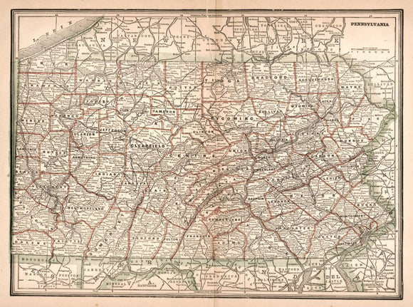Vintage Map of Pennsylvania, 1894
