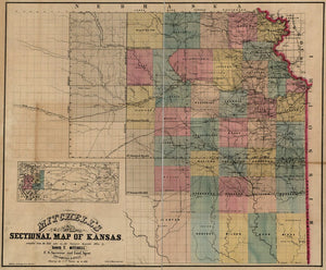Vintage Map of Kansas, 1859