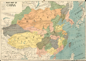 Vintage War Map of China, 1900