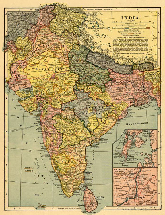 Vintage Map of India, 1903