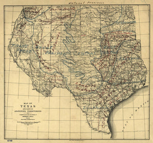 Vintage Map of Natural Provinces of Texas, 1899
