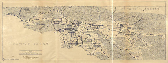 Vintage Map of Los Angeles and the San Gabriel Mountains, 1915