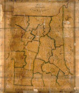 Vintage Map of Vermont and New Hampshire, 1828