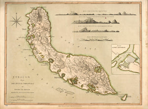 Vintage Map of Curaçao, 1794