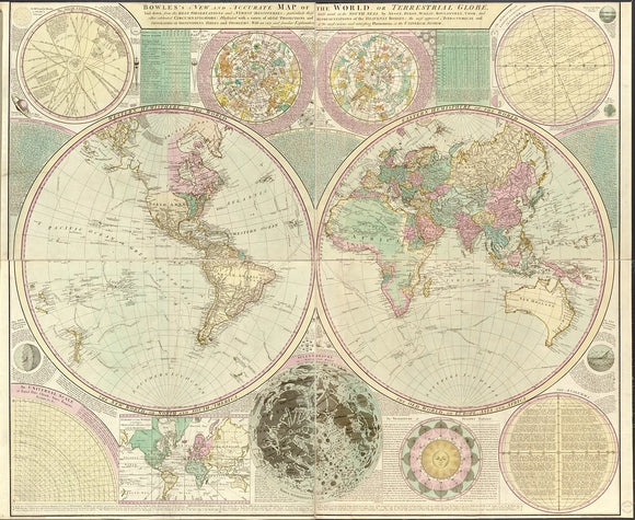 Vintage Map of the World, 1780