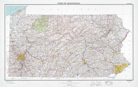 Map of State of Pennsylvania