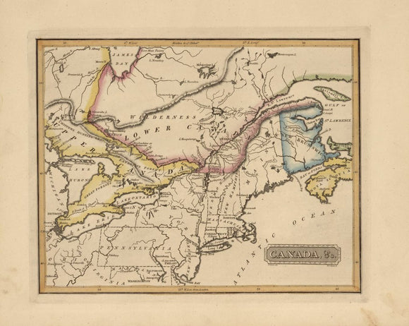 Vintage Map of Canada, 1817