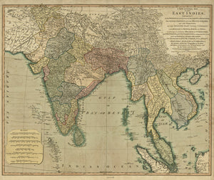 Vintage Map of India, 1794