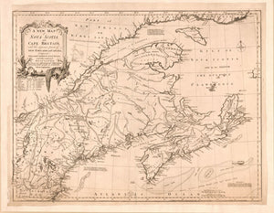 Vintage Map of Nova Scotia and Cape Britain, 1755