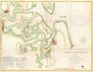 U.S. Coast Survey Map, Chart of St. Mary's River and Fernandina Harbor, Florida, 1857
