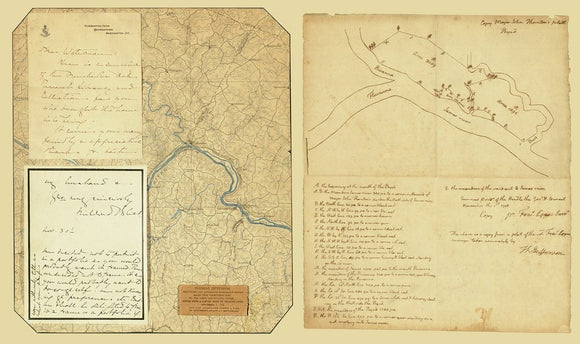 Vintage Map of Copy Major John Thornton's platt., Virginia, 1770