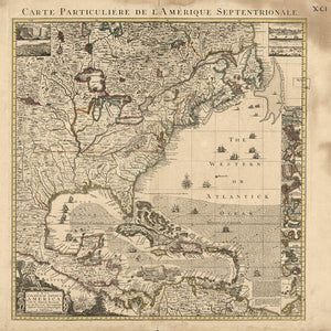 Vintage Map of the British empire in America with the French, Spanish and the Dutch settlements adjacent thereto, 1741