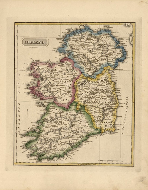 Vintage Map of Ireland, 1817