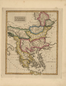 Vintage Map of Turkey in Europe, 1817