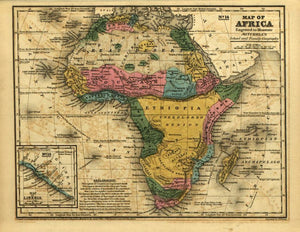 Vintage Map of Africa, 1839