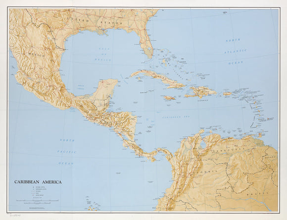 Map of Caribbean America Framed Dry Erase Map