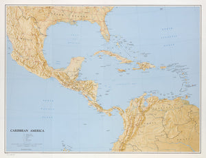 Map of Caribbean America Framed Push Pin Map
