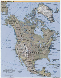 Map of North America Framed Dry Erase Map