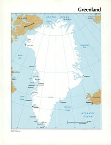 Map of Greenland Framed Dry Erase Map