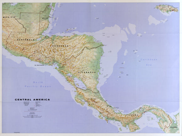 Map of Central America Framed Dry Erase Map