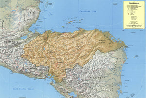 Map of Honduras Framed Dry Erase Map