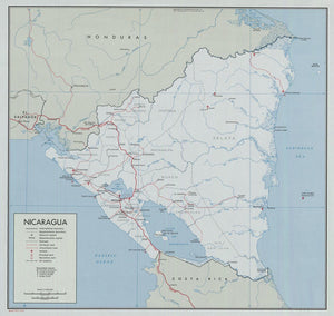 Map of Nicaragua Framed Dry Erase Map