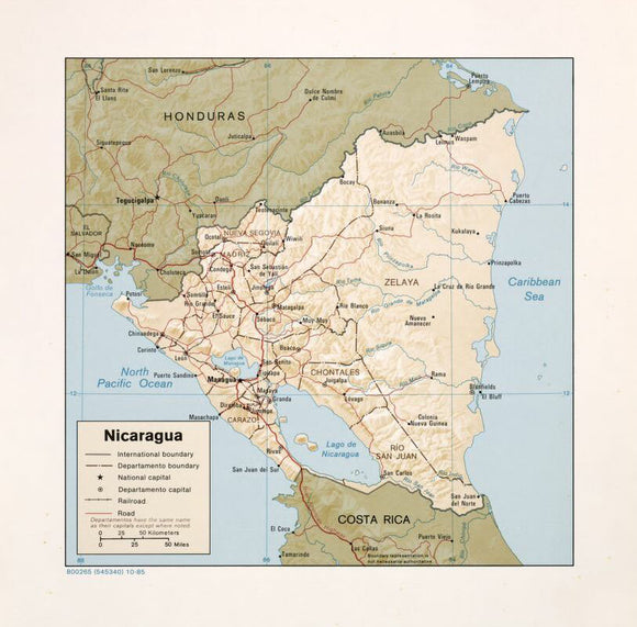 Map of Nicaragua Framed Dry Erase Map
