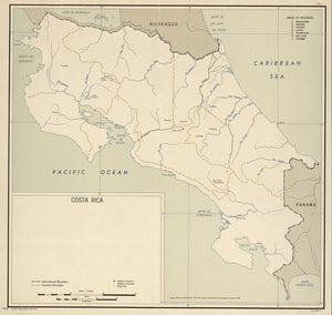 Map of Costa Rica, 1950