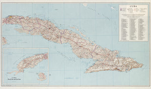 Map of Cuba Framed Push Pin Map