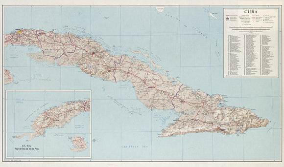Map of Cuba Framed Dry Erase Map